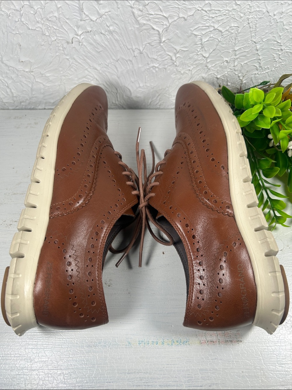Cole Hann Zerogrand Womans Brown Wingtip Oxford Lace-Up Rubber Sole Shoes Sz 7B - Picture 7 of 11